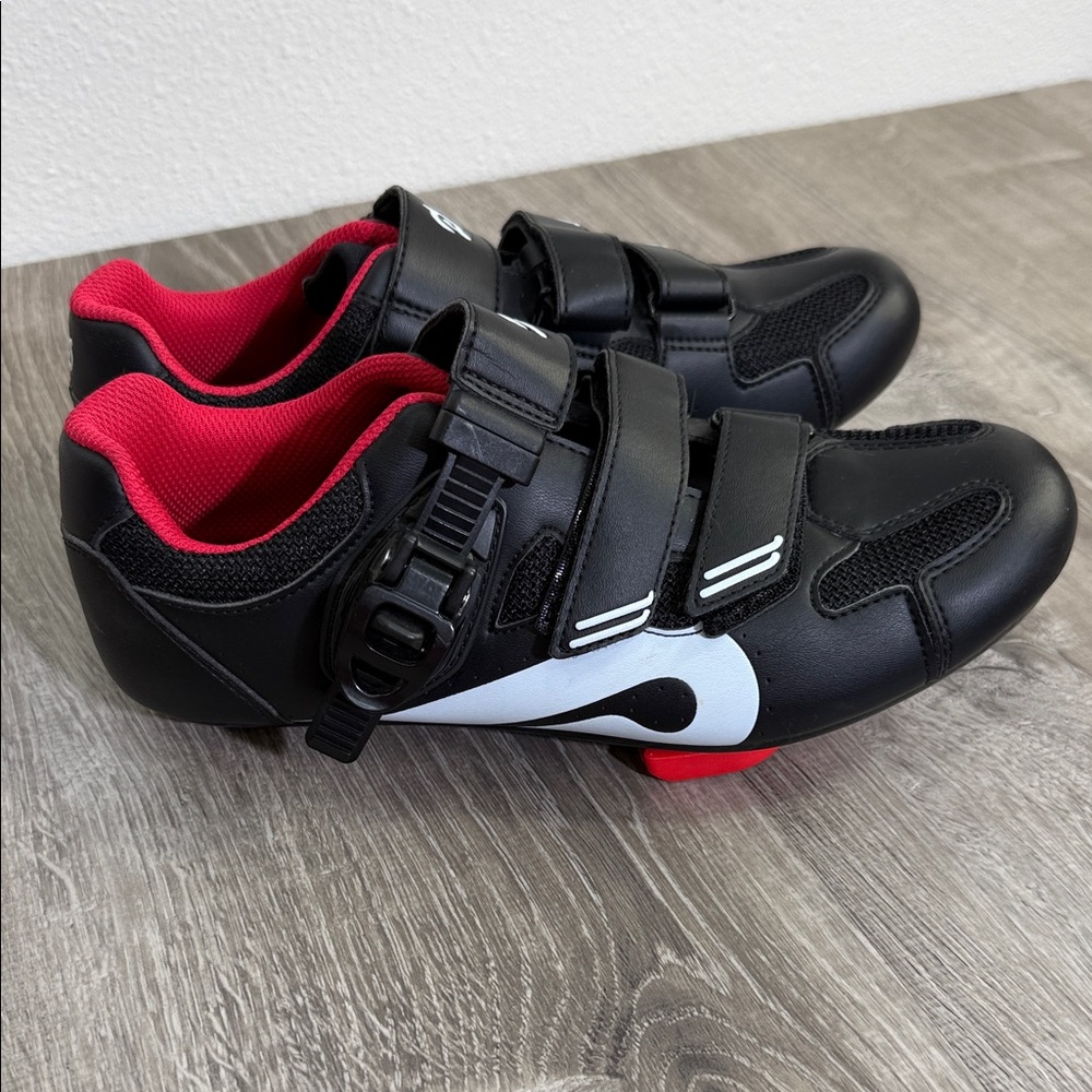 Peloton Black and Red Athletic Shoes